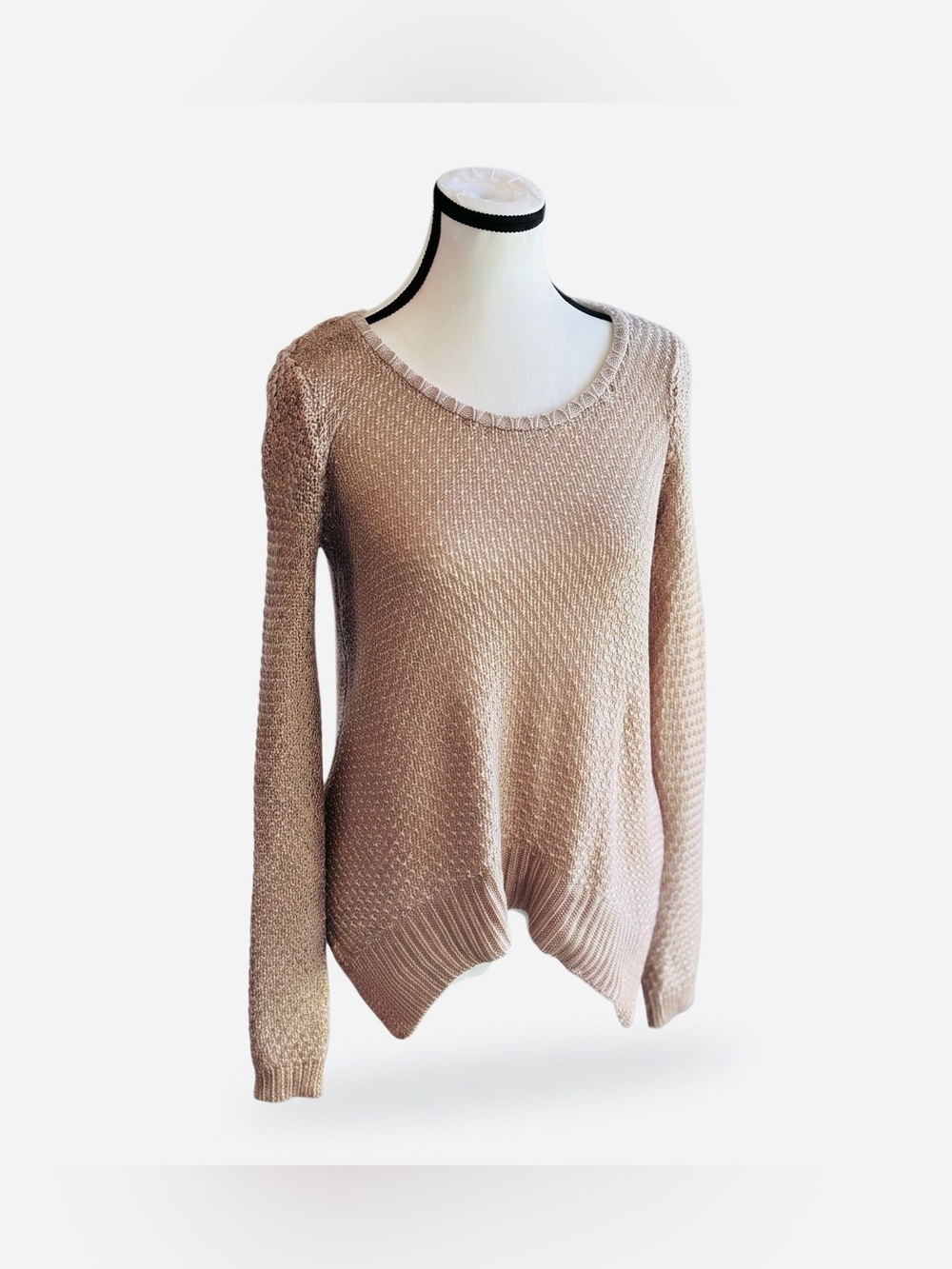 Anthropologie Moth Women’s Blush Sweater with Slight Metallic Sheen - XS